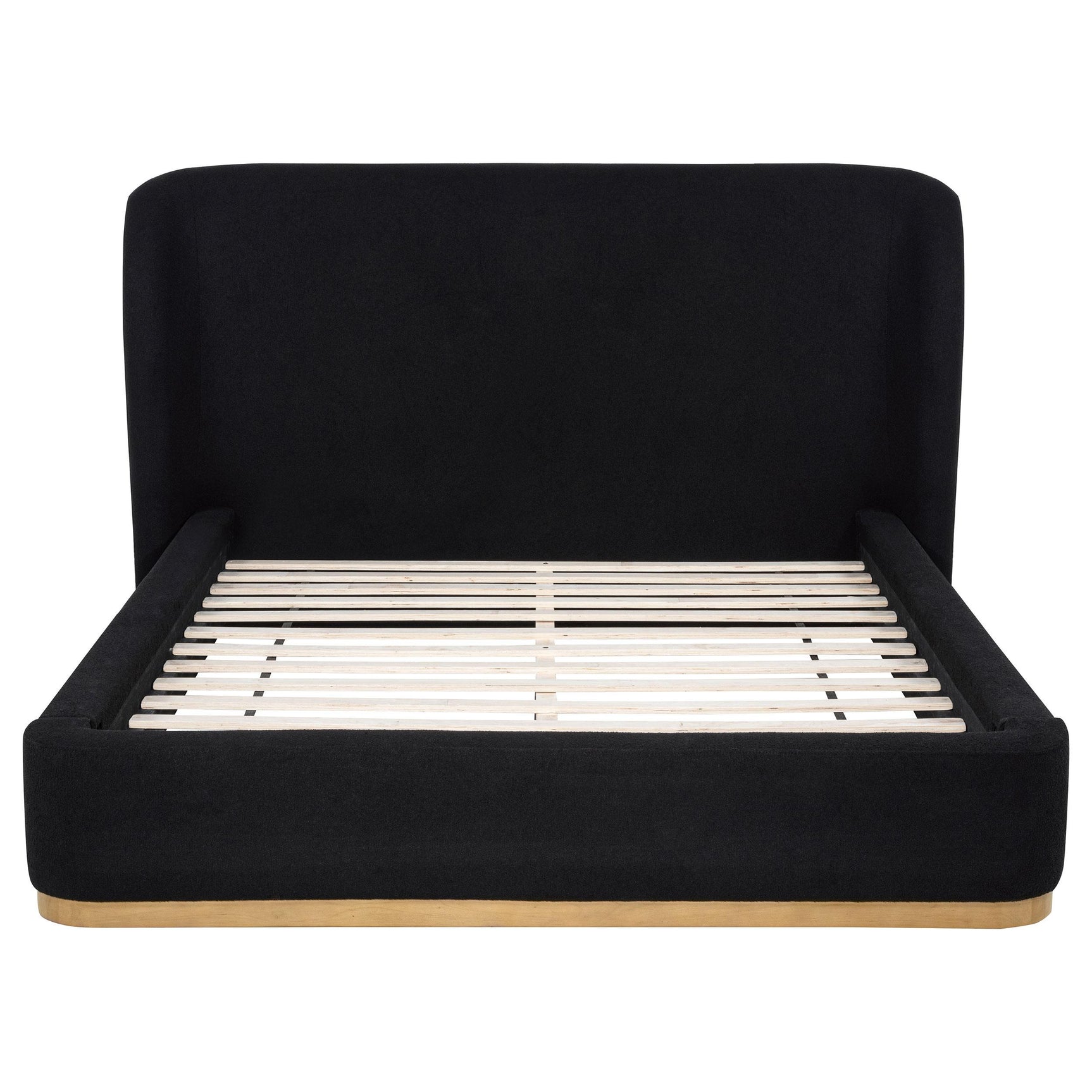 Blaire Upholstered Eastern King Wingback Platform Bed Black