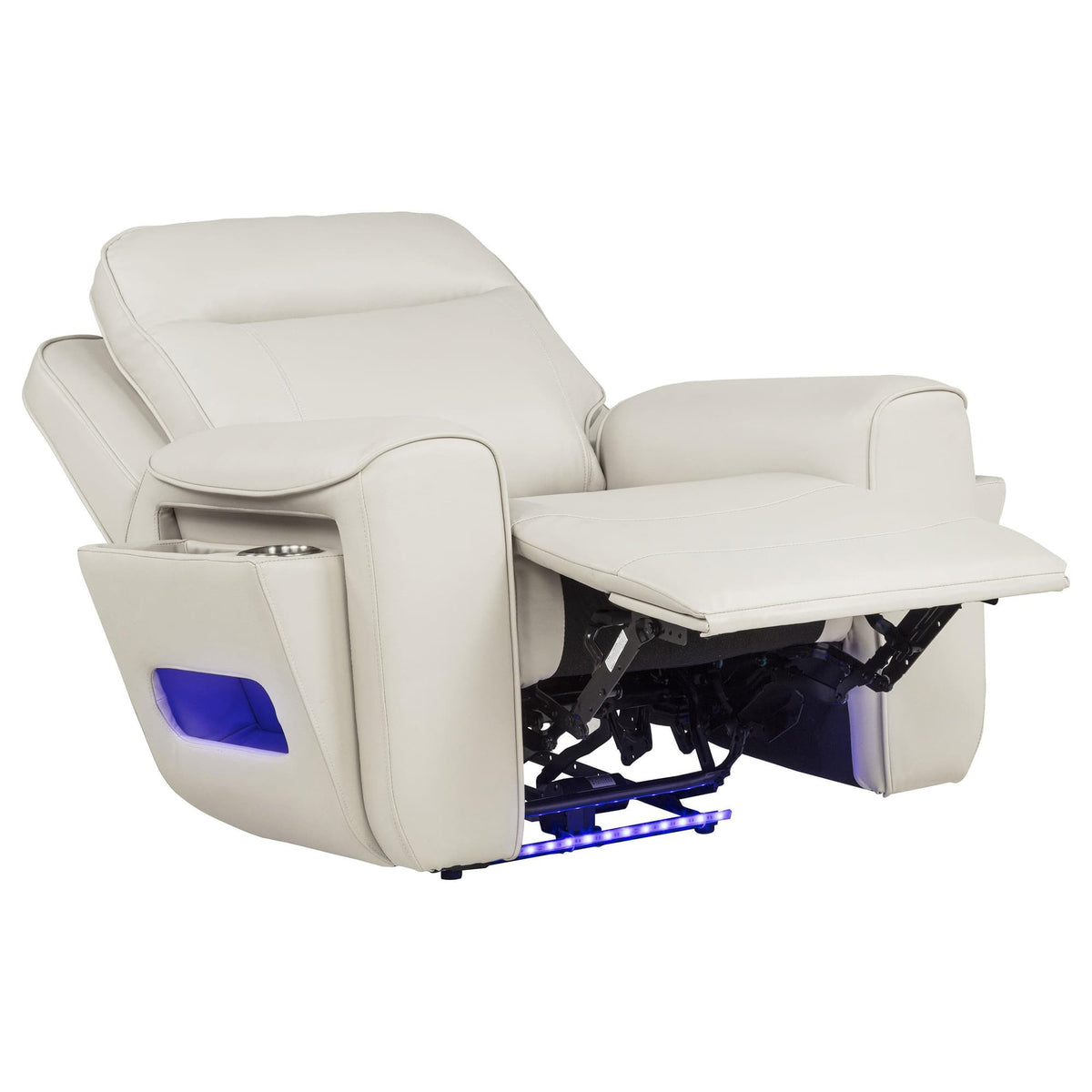 Rojas Dual Power Recliner with Cupholder Storage and LED Lighting Greige — product image 3