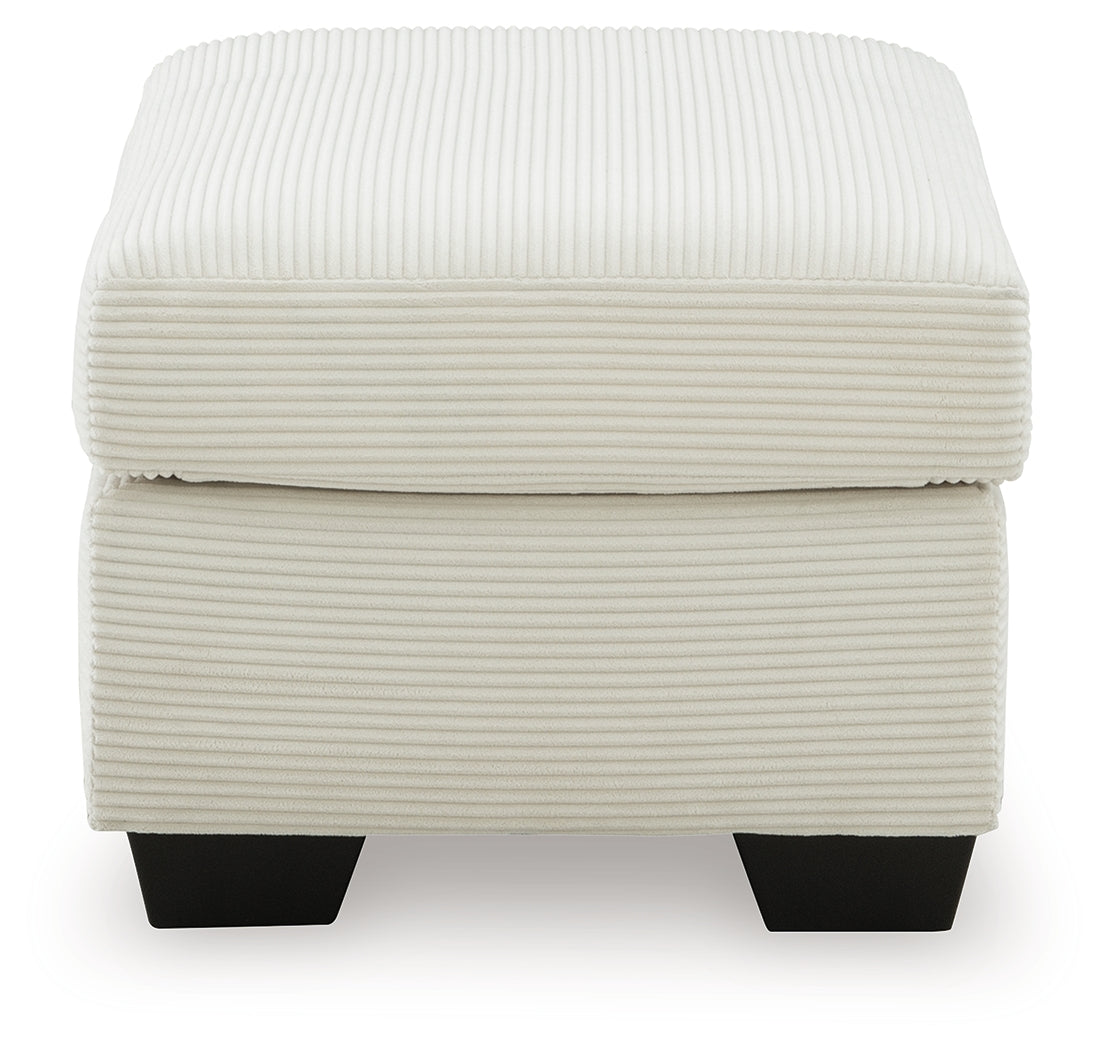 Greenbriar Ivory Velvet Ottoman