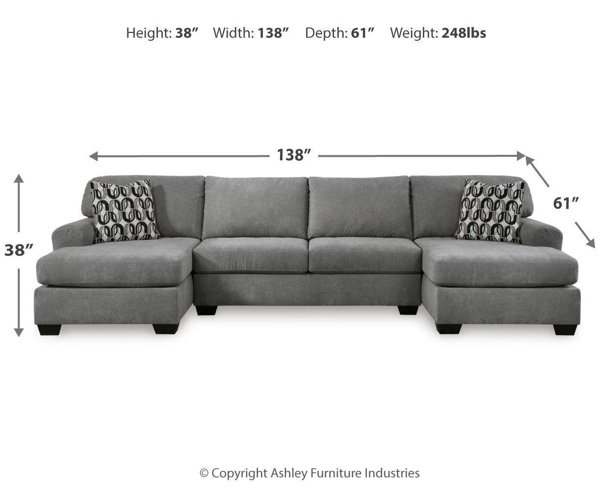 Birkdale Court Gray 3-Piece Sectional