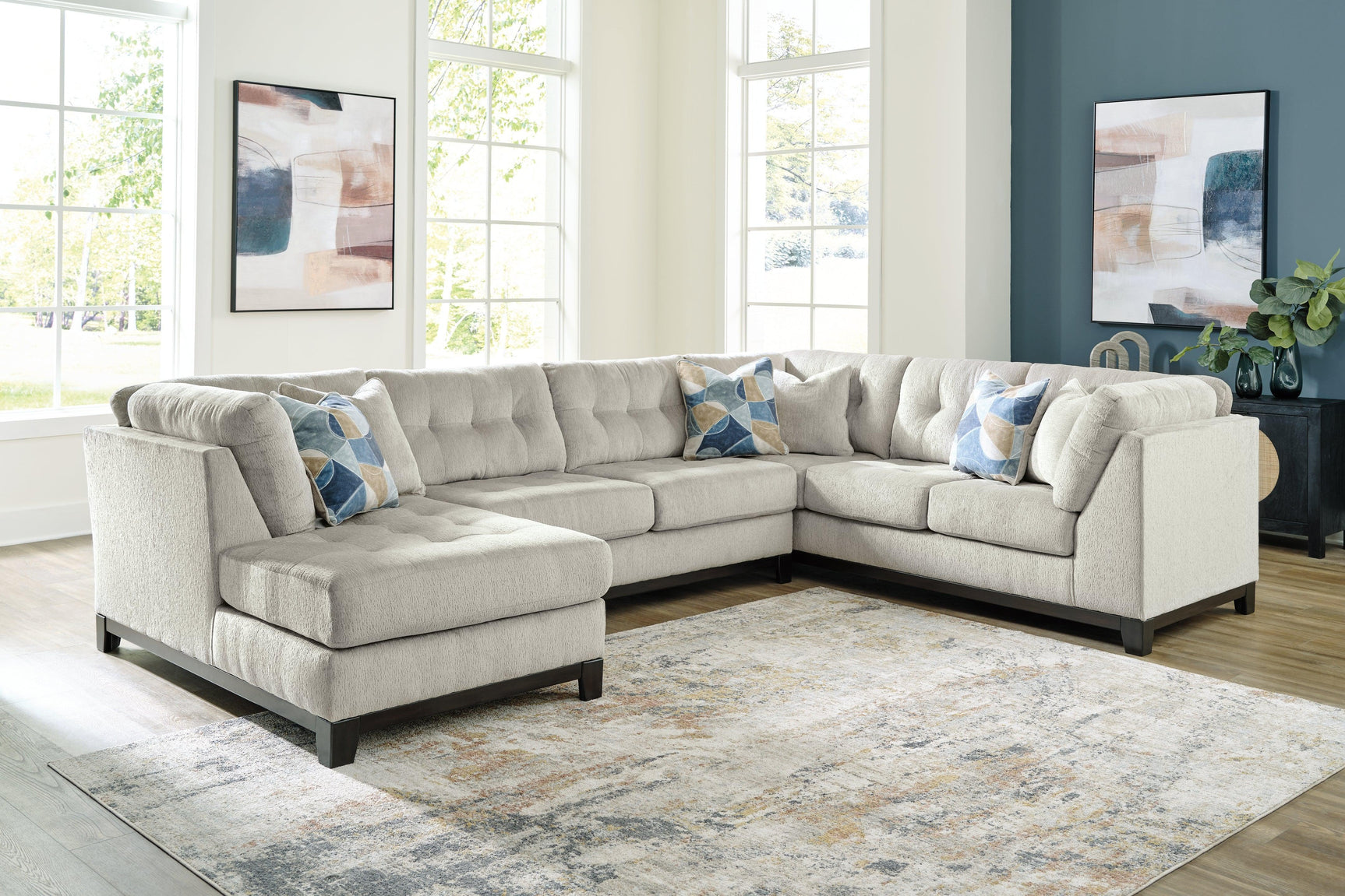 Maxon Place Stone 3-Piece Sectional With Chaise