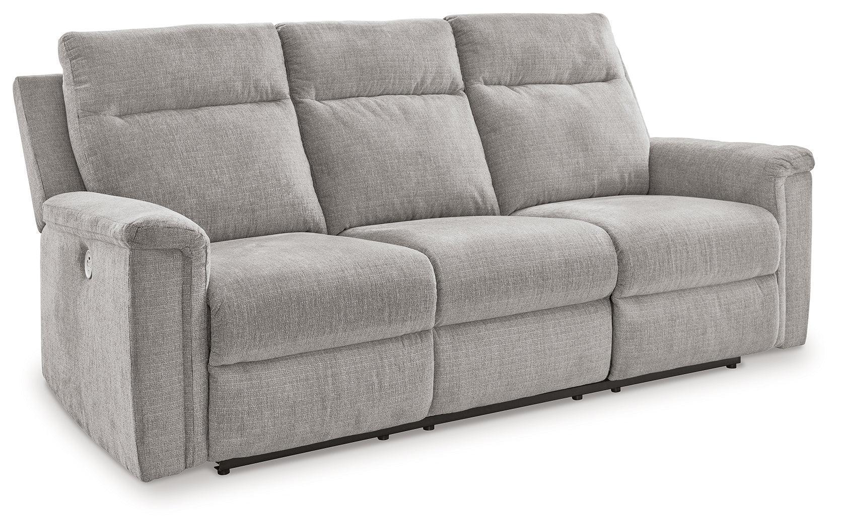 Barnsana Ash Chenille Power Reclining Sofa