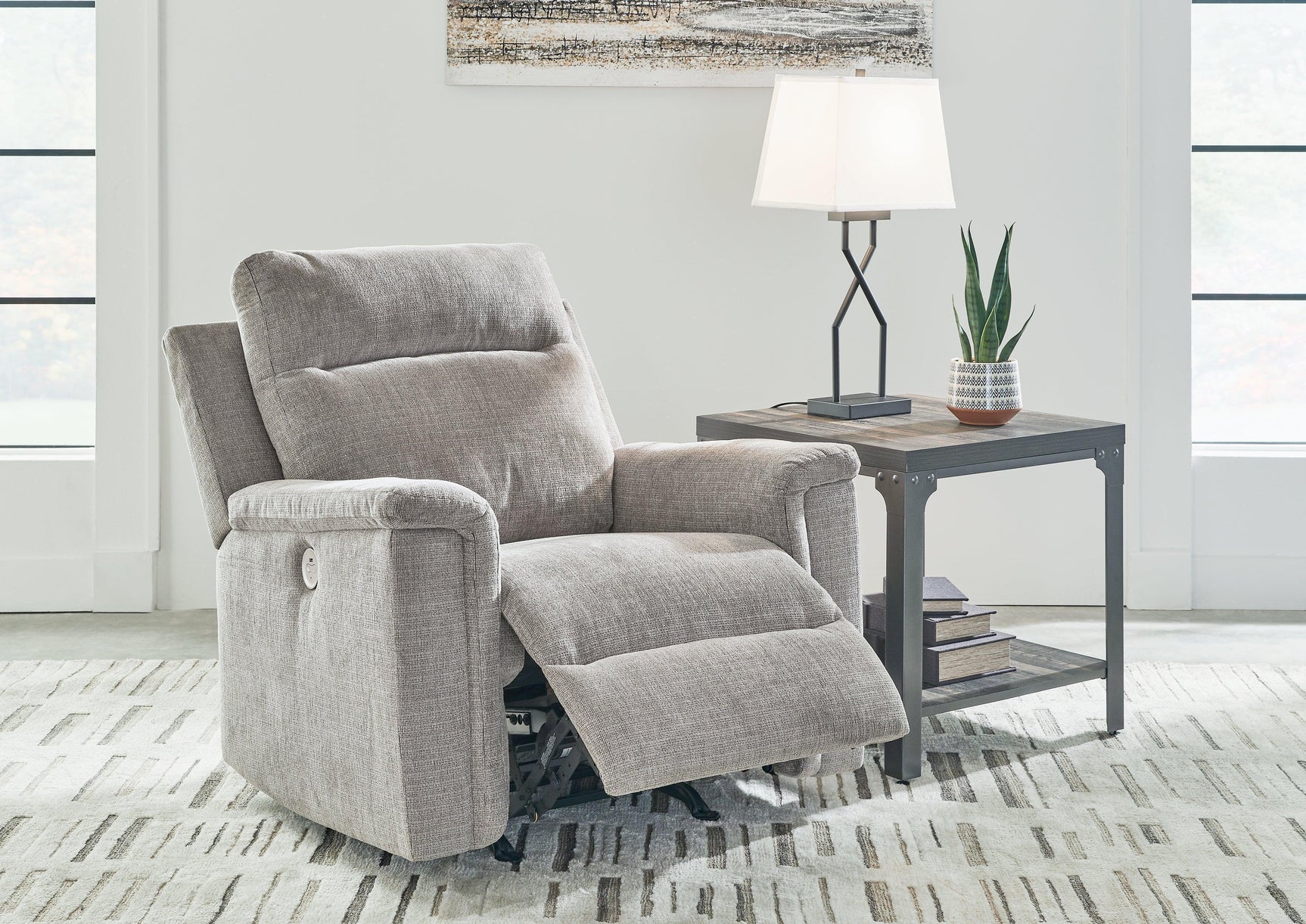 Barnsana Ash Chenille Power Recliner