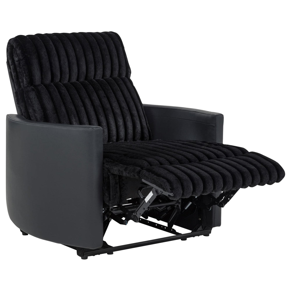 Madden Corduroy Upholstered Track Arm Manual Recliner Black — product image 5