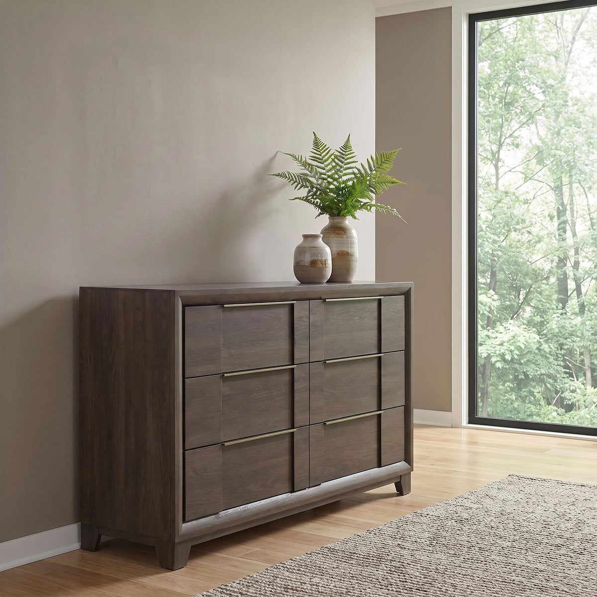 Farre 6-Drawer Dresser Dark Brown — product image 2
