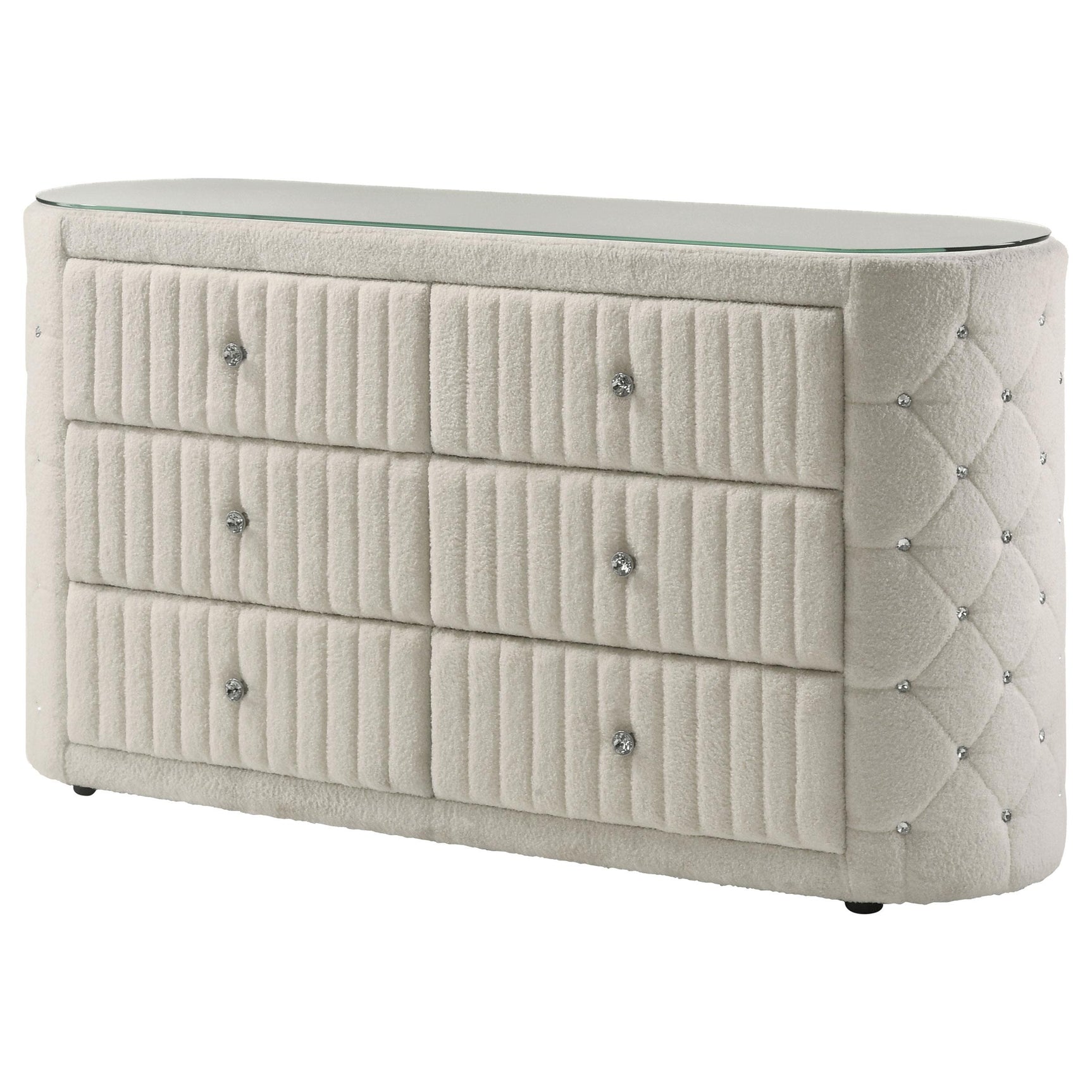 Sonya 6-drawer Upholstered Bedroom Dresser Ivory