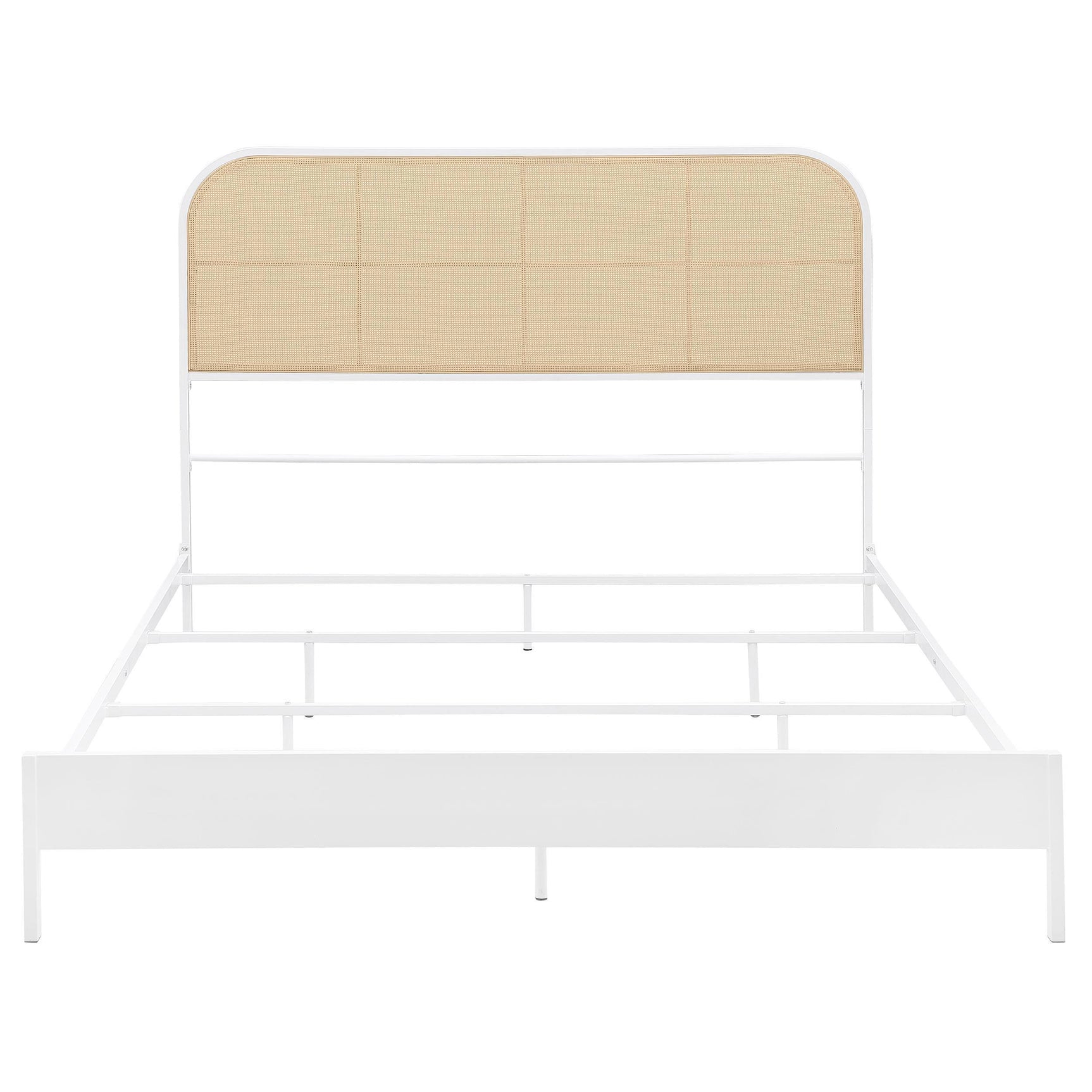 Amherst Radio Weave Rattan Metal King Bed White