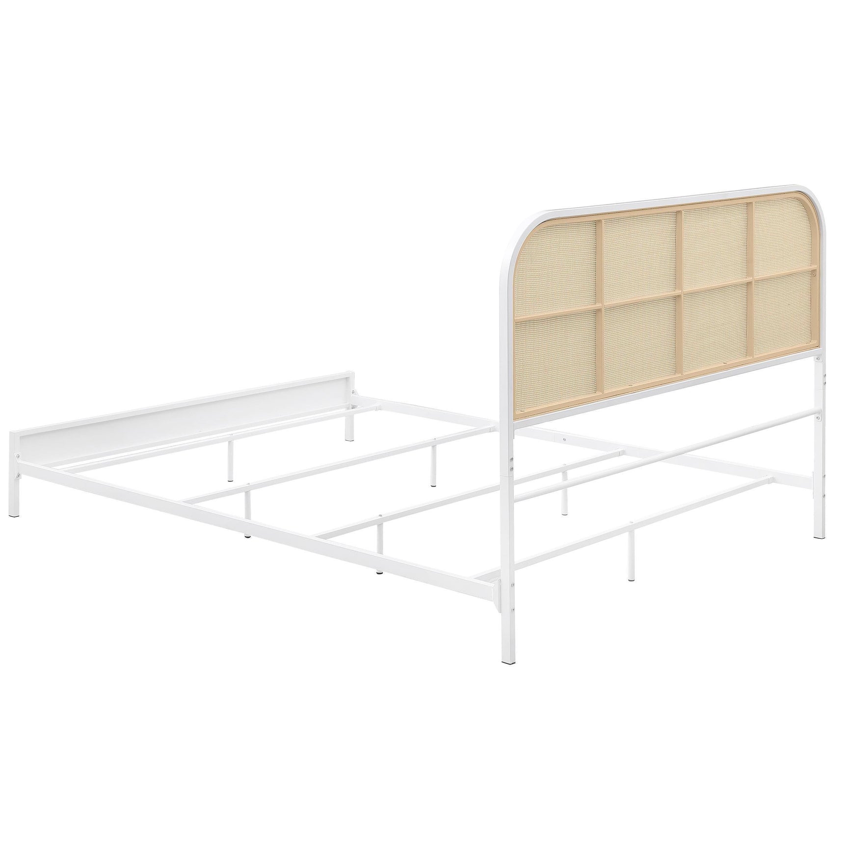 Amherst Radio Weave Rattan Metal King Bed White