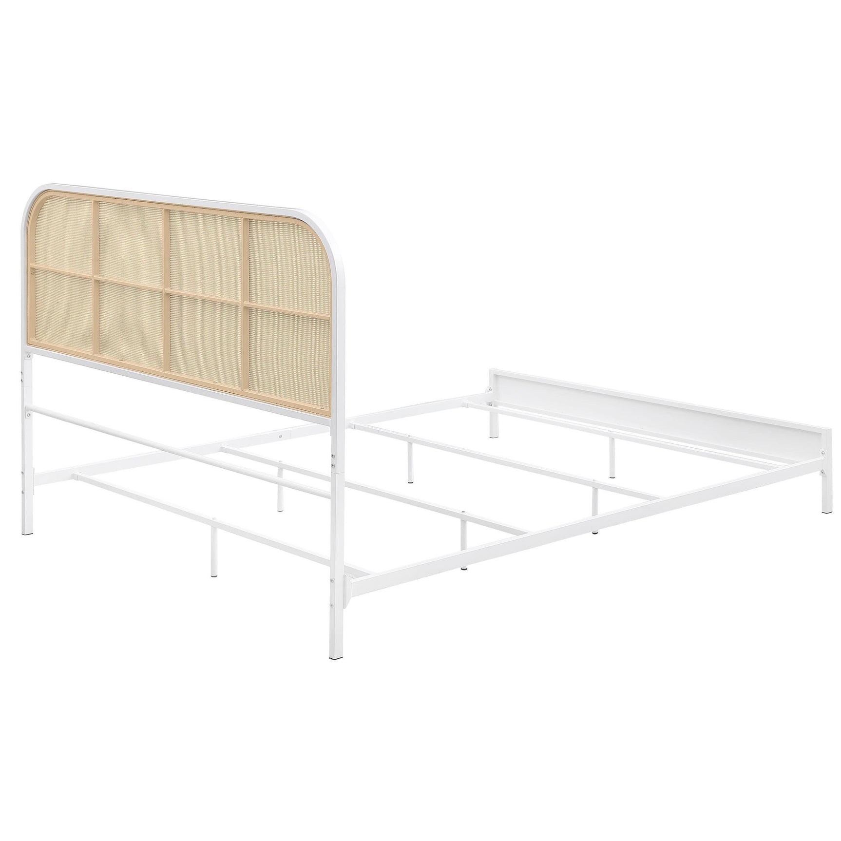 Amherst Radio Weave Rattan Metal King Bed White
