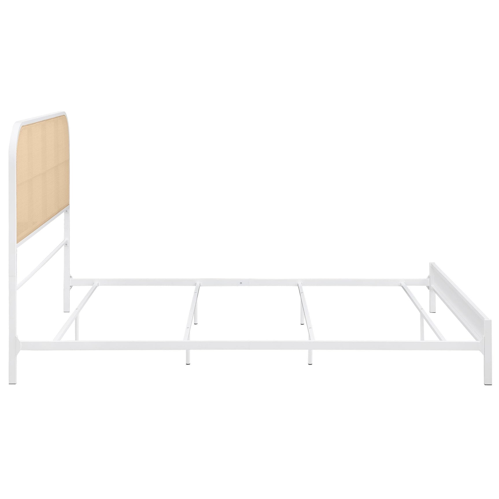Amherst Radio Weave Rattan Metal King Bed White