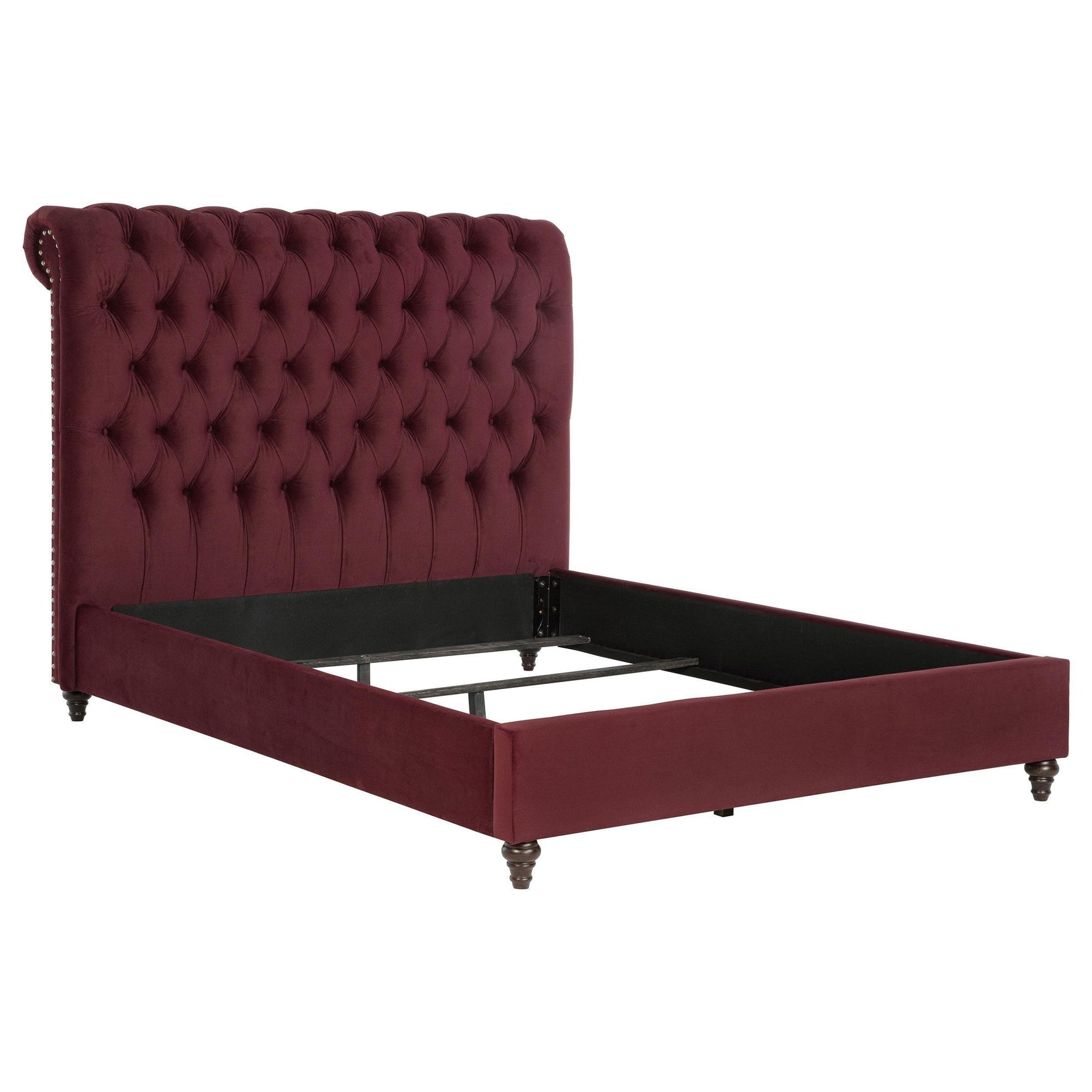 Devon 57-inch Upholstered King Panel Bed Wine Red