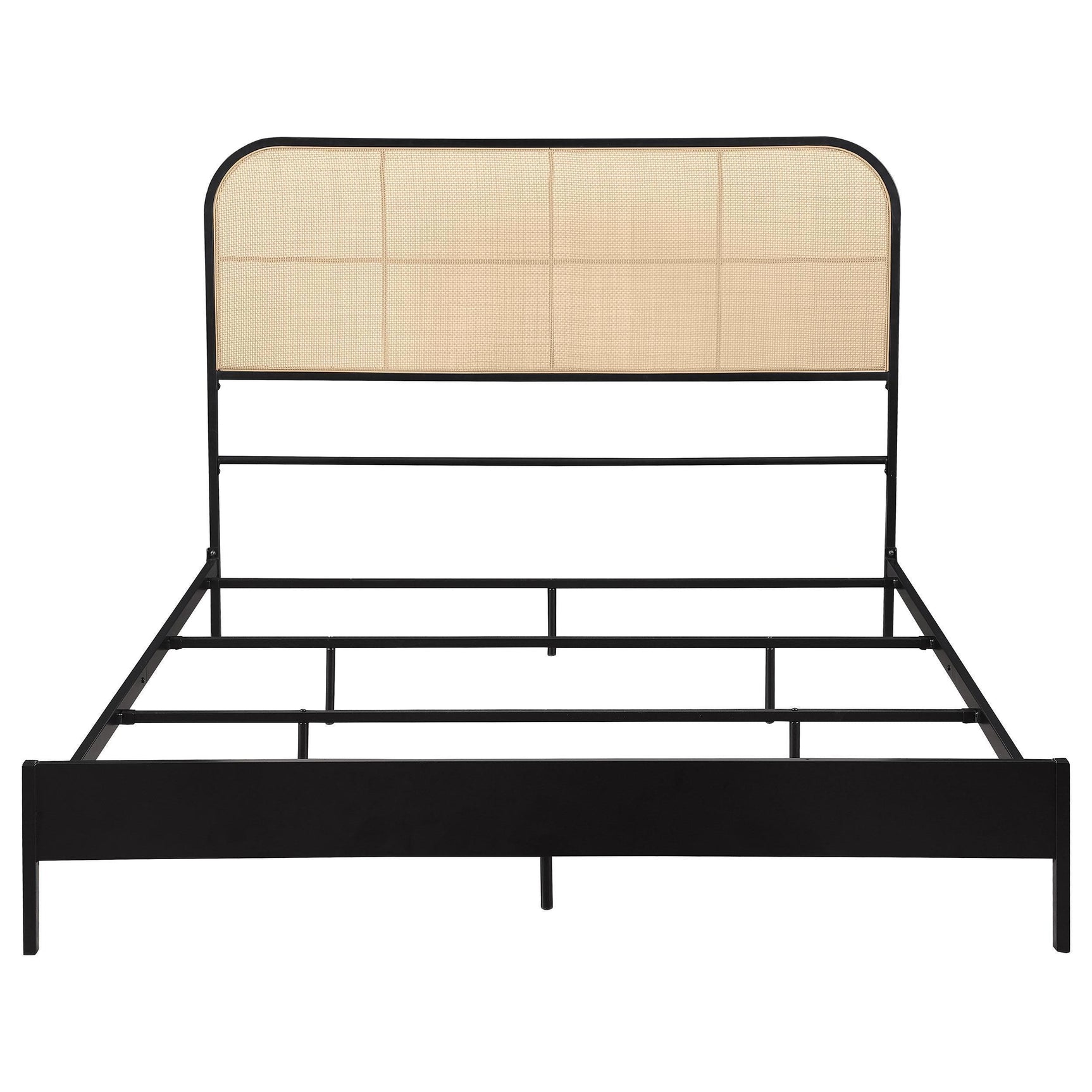 Amherst Radio Weave Rattan Metal King Bed Black