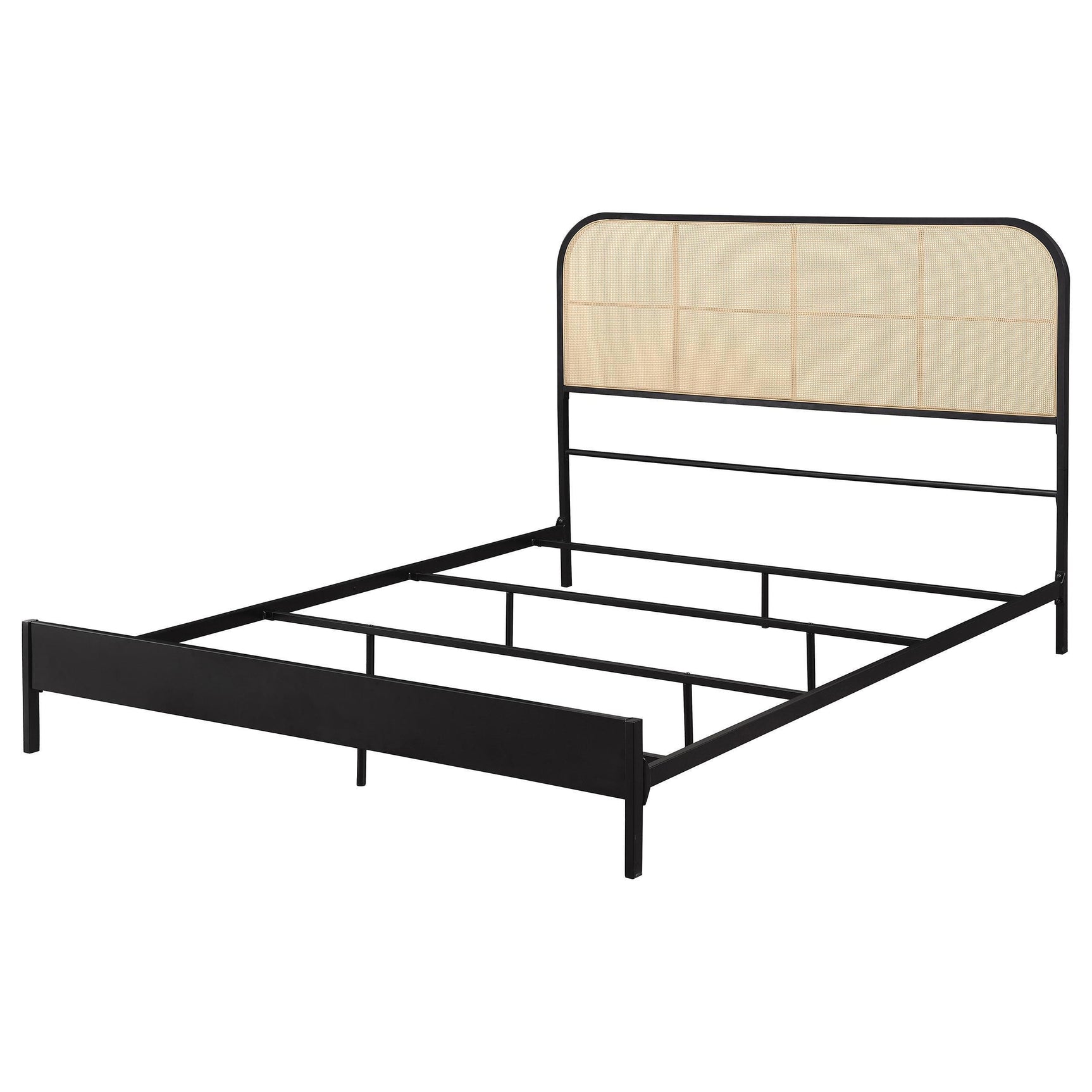 Amherst Radio Weave Rattan Metal King Bed Black