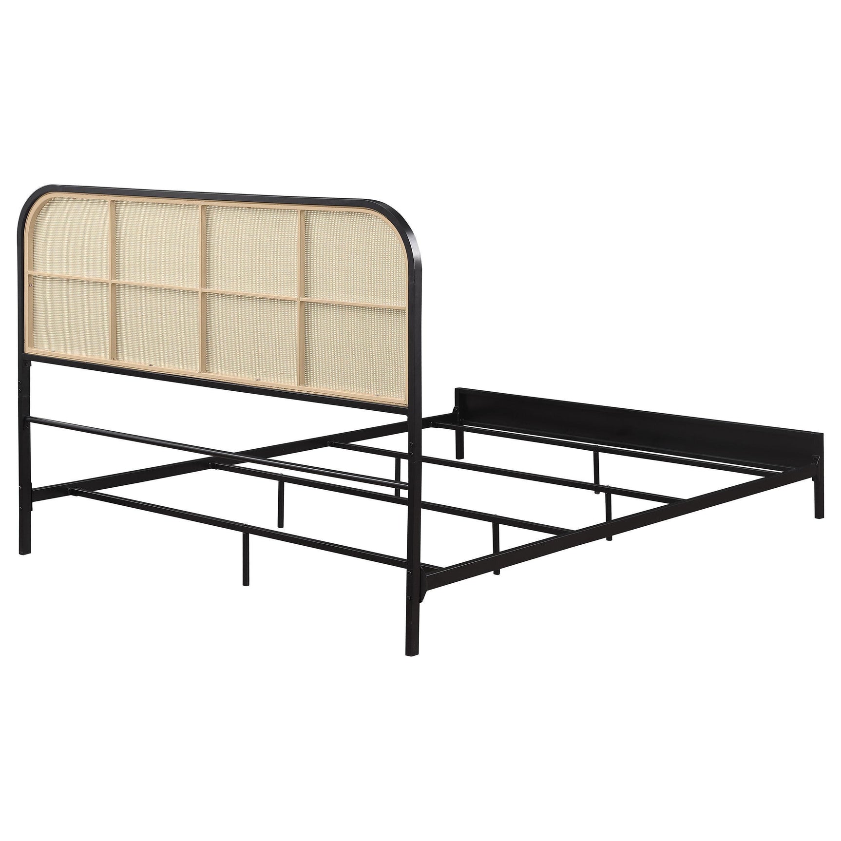 Amherst Radio Weave Rattan Metal King Bed Black