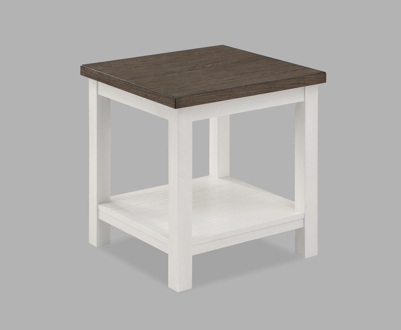 Dakota Modern Chalk Brown/White 3-Piece Coffee Table Set, Contemporary Style, Wood And MDF - Ella Furniture