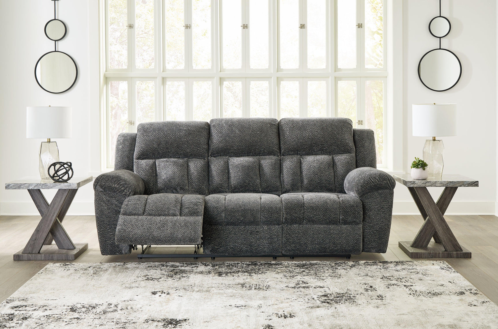 Frohn Graphite Chenille Reclining Sofa