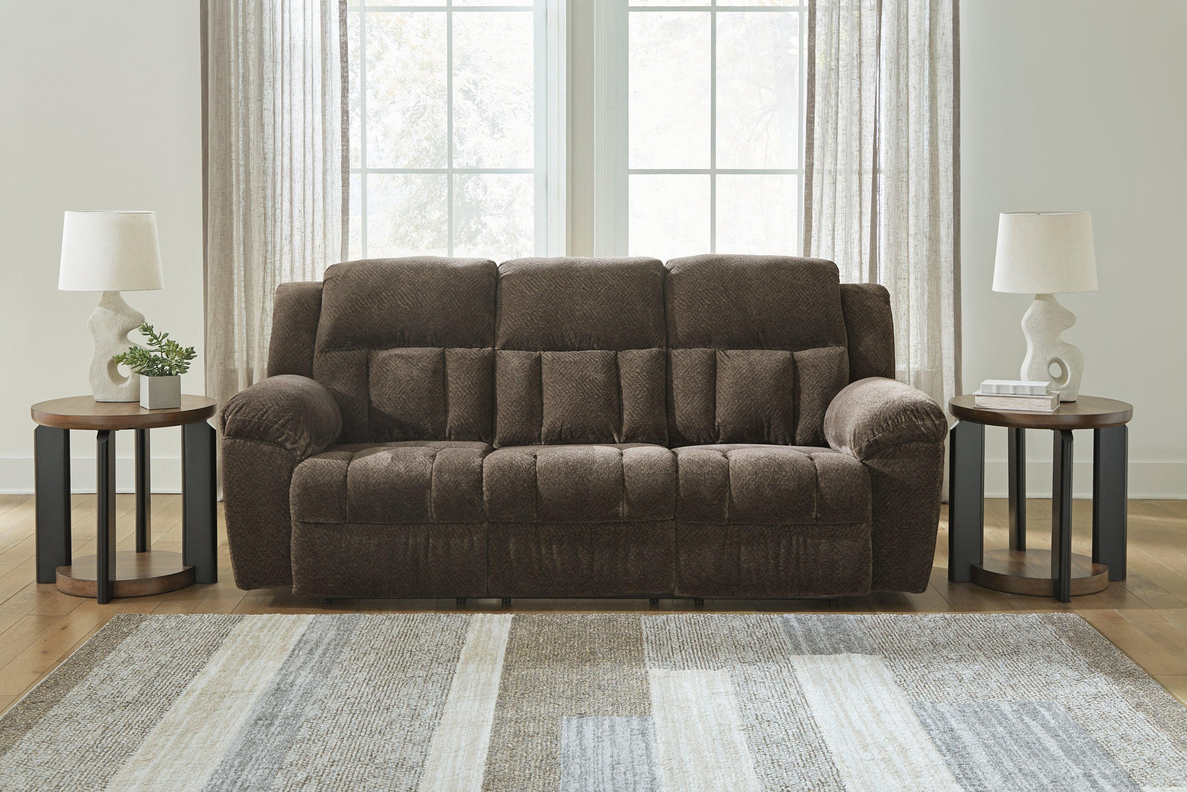 Frohn Chocolate Chenille Reclining Sofa