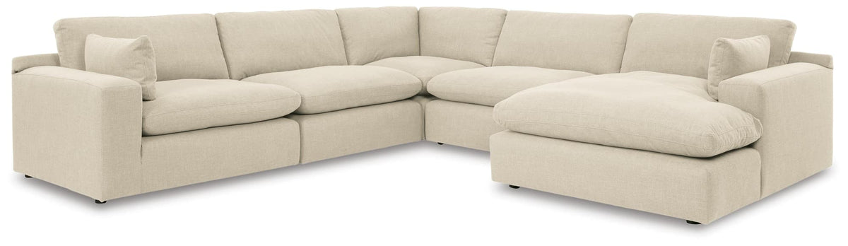 Elyza Linen 5-Piece Sectional with Ottoman — product image 5