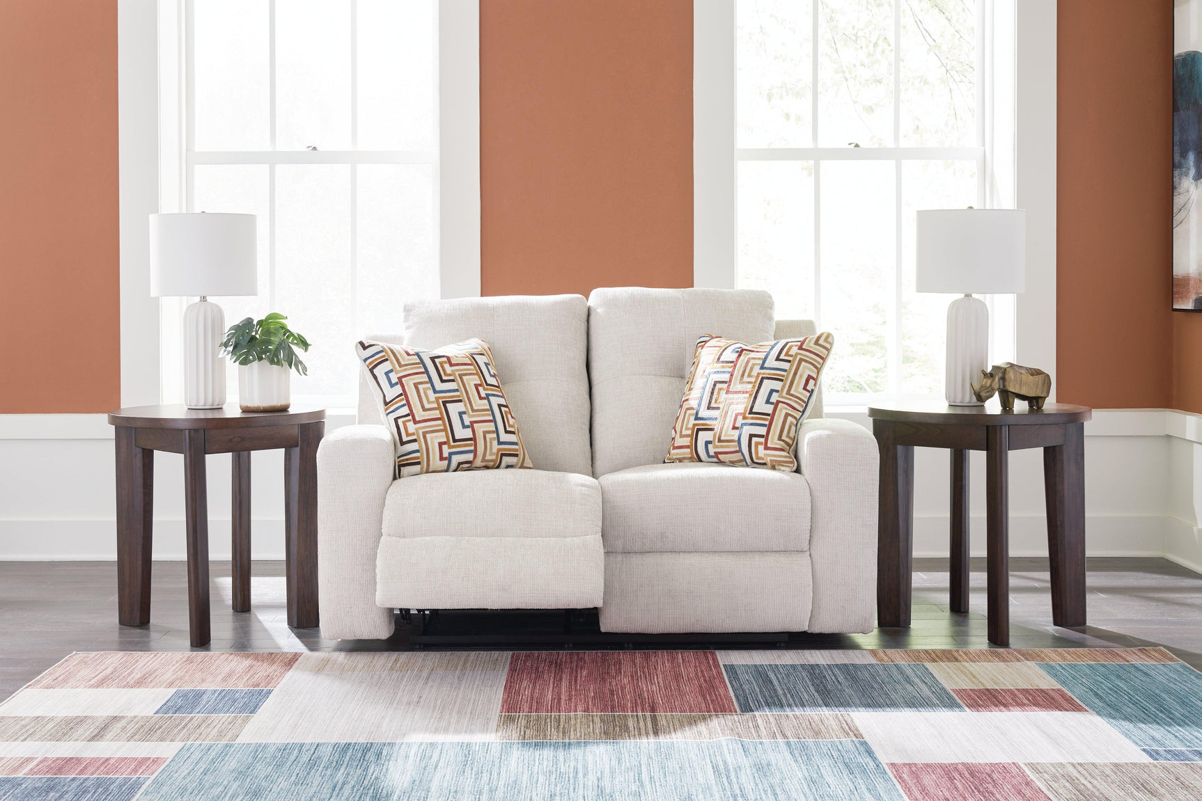 Danum Stone Chenille Reclining Loveseat