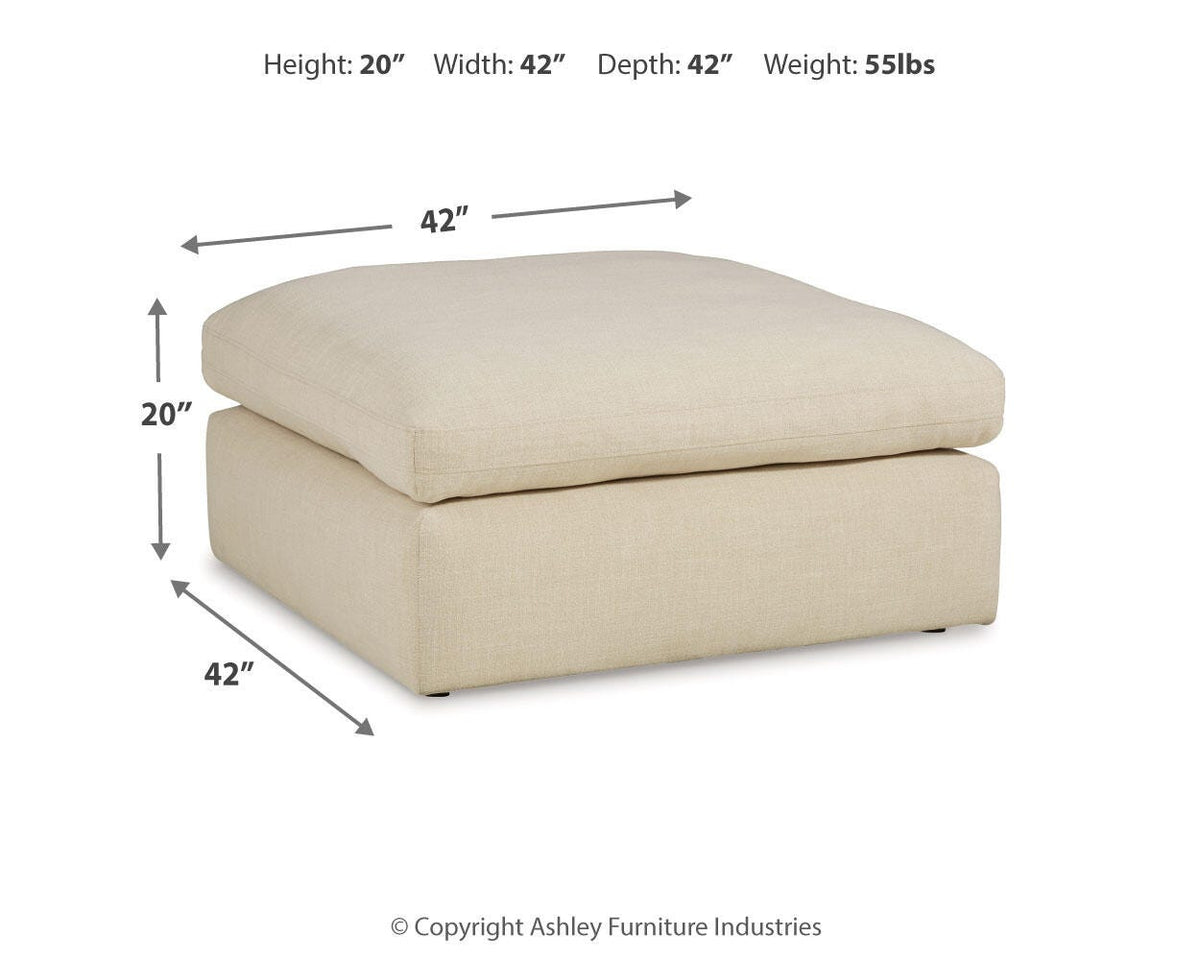 Elyza Linen 5-Piece Sectional with Ottoman — dimension illustration