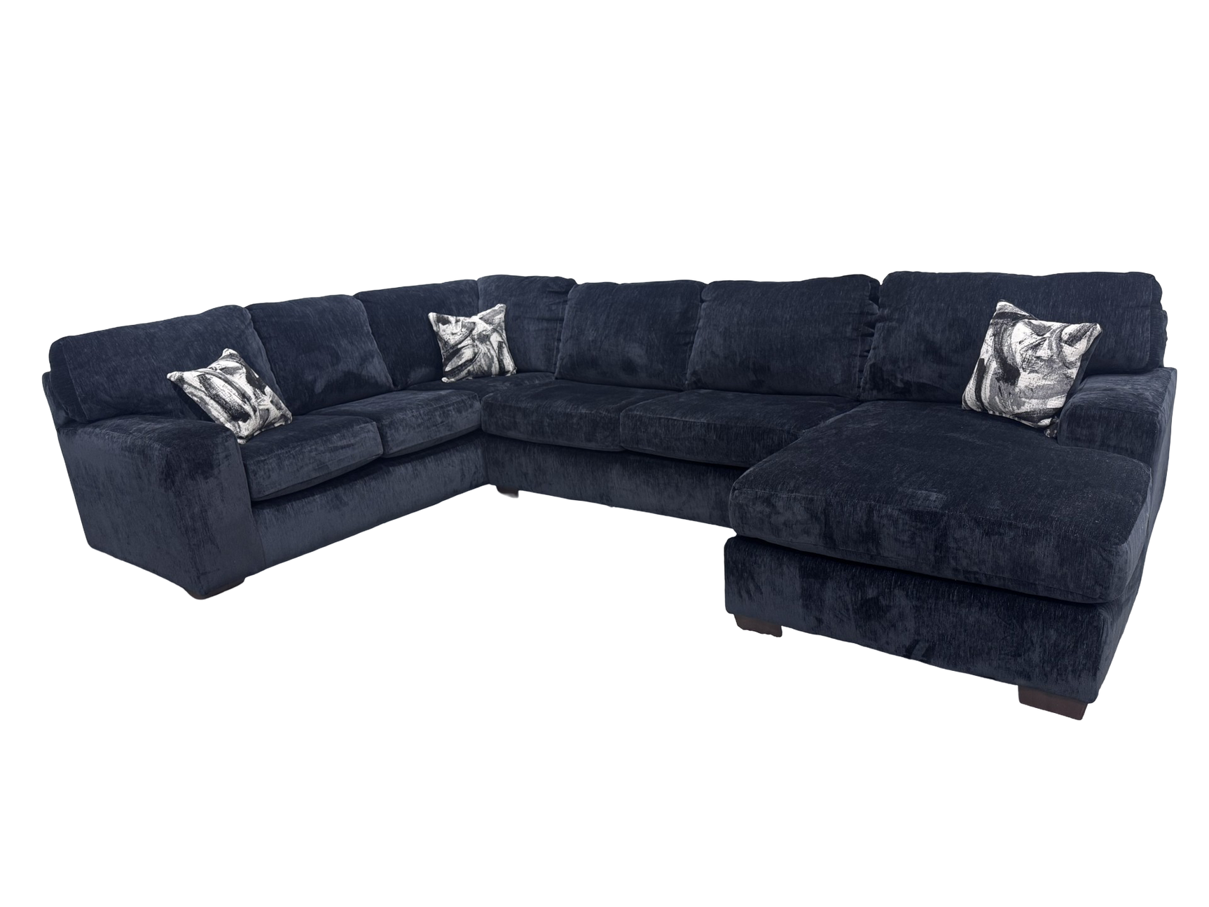 Austin Luscious Black Chenille 3-Piece Sectional view 2