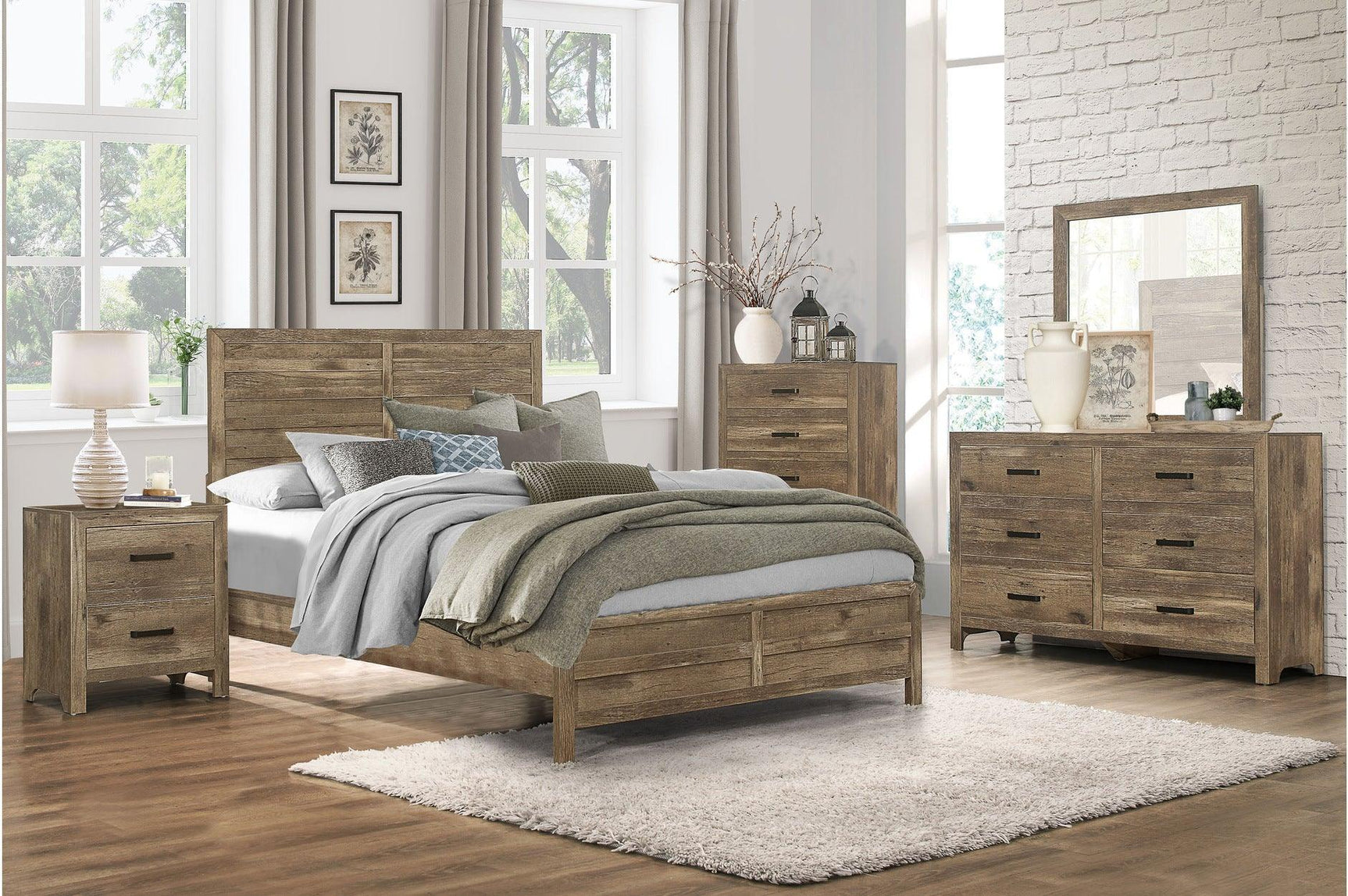 Mandan Light Brown Panel Bedroom Set