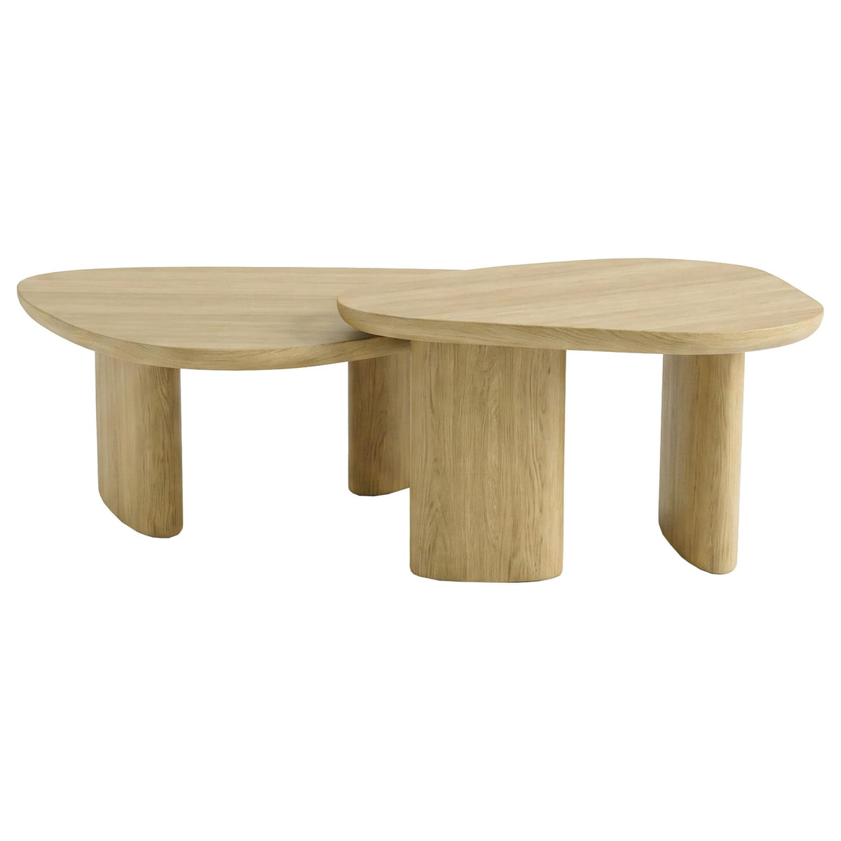 Lester 2-Piece Triangular Nesting Coffee Table Set Honey Oak — product image 3