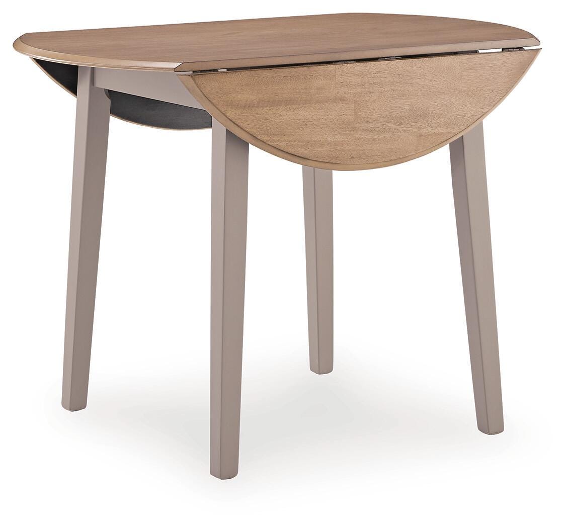 Harperfeld Natural/Gray Dining Drop Leaf Table — angled view