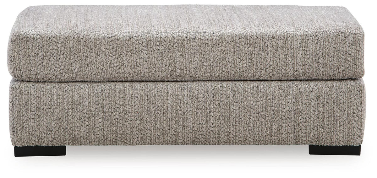 Lofwood Fossil Chenille Ottoman — front view
