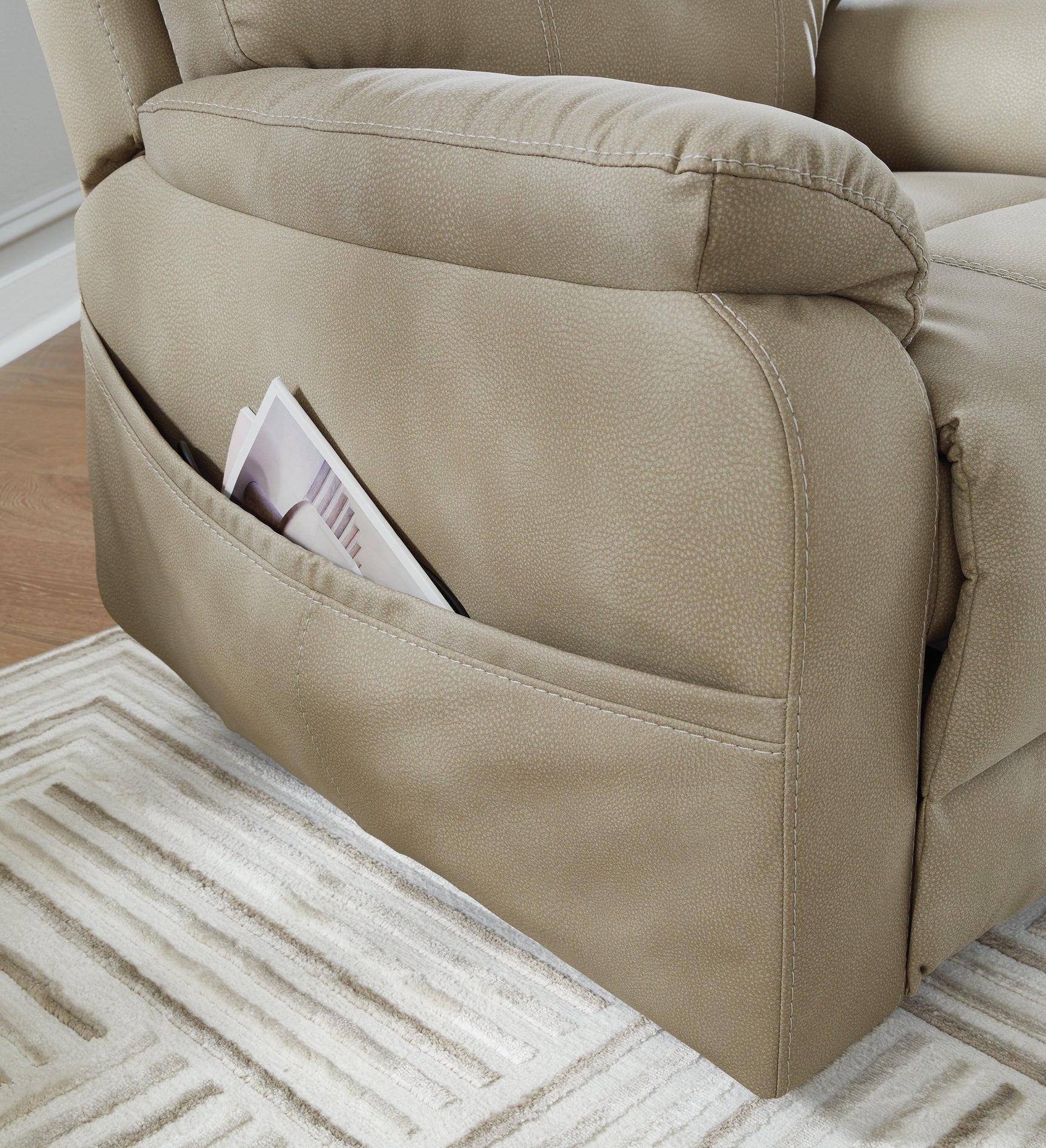 Next-Gen Durapella Sand Microfiber Power Lift Recliner
