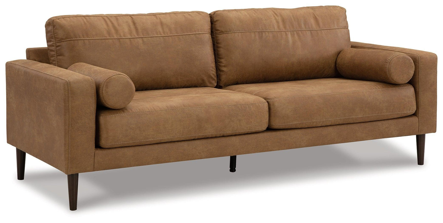 Telora Caramel Microfiber Sofa - Ella Furniture