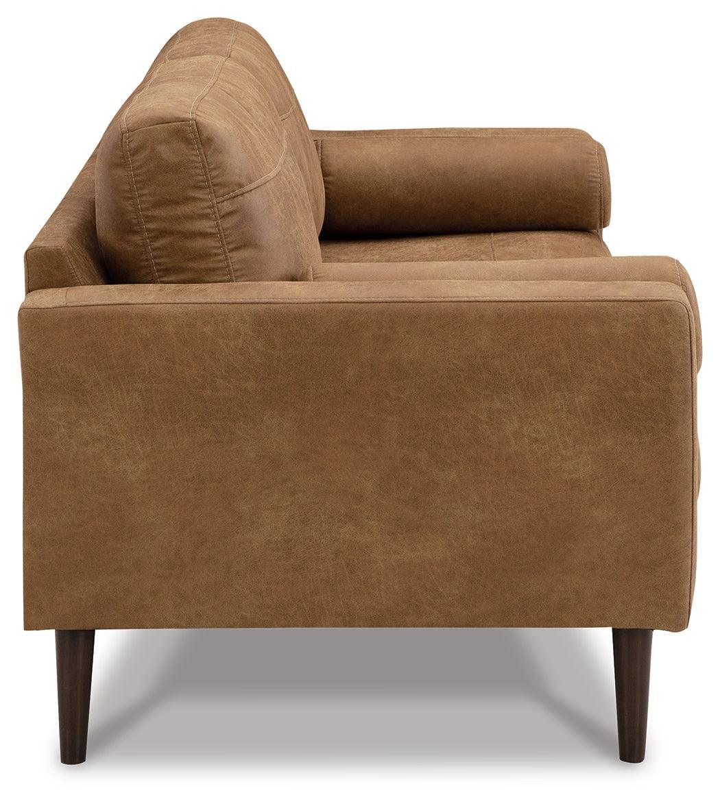 Telora Caramel Microfiber Sofa - Ella Furniture