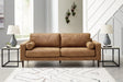 Telora Caramel Microfiber Sofa - Ella Furniture