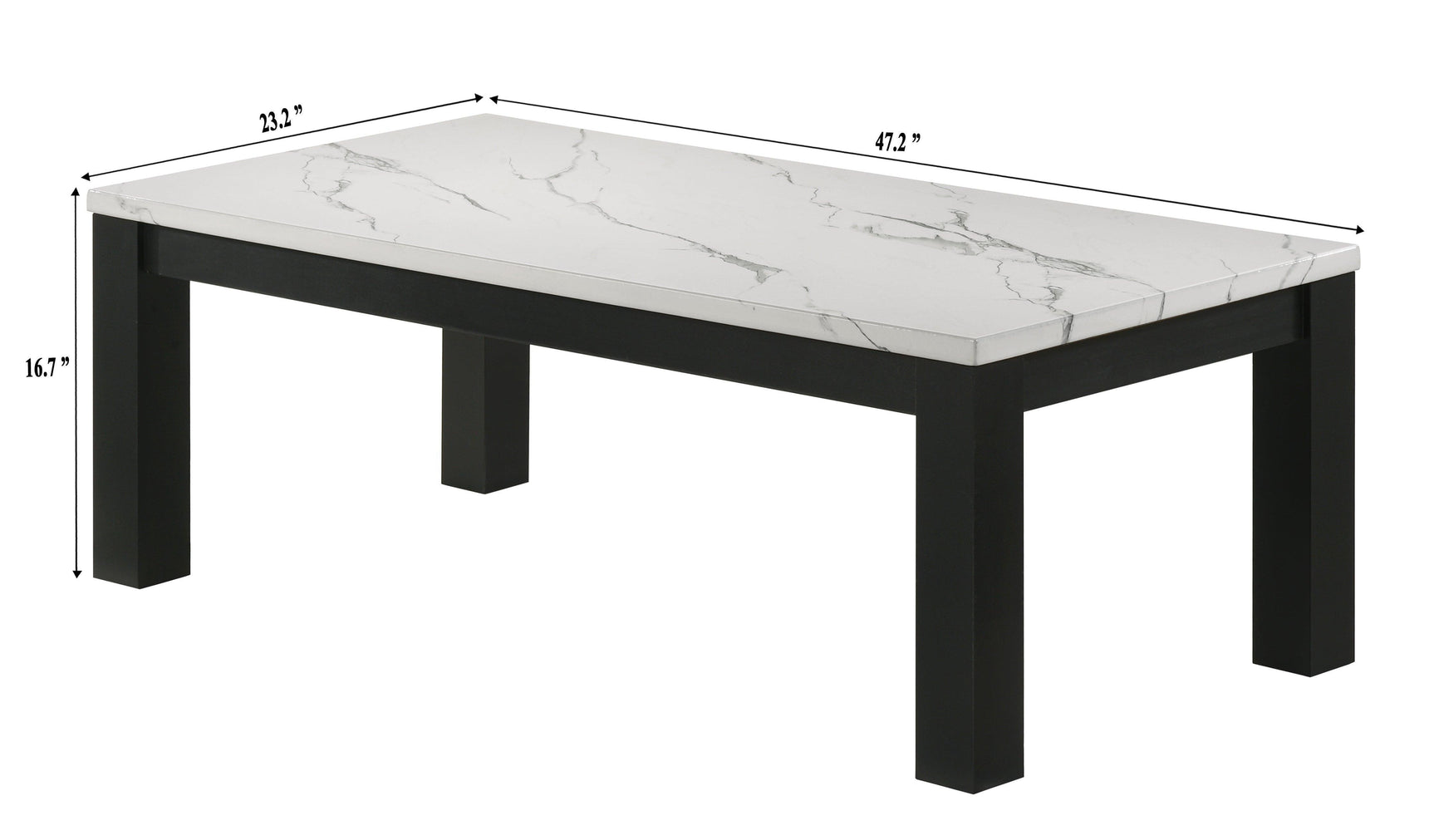 Ivy Black White Coffee Table Set