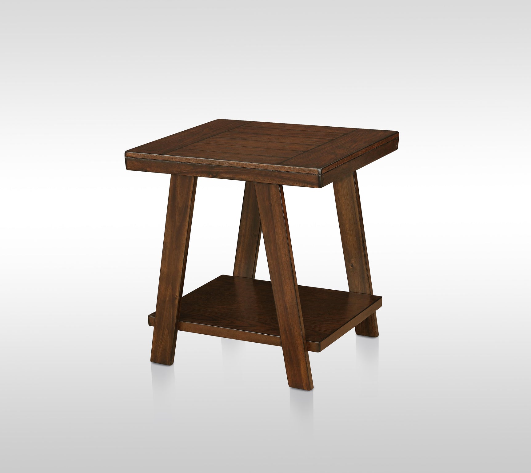 Samhorn Brown Finish Modern 3-Piece Coffee Table Set, Angled Legs - Ella Furniture