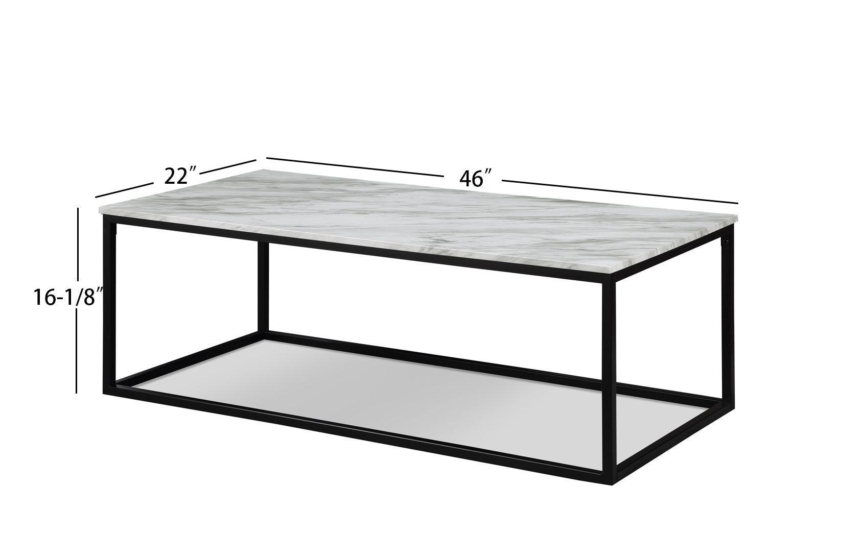 Adola Marble White Modern 3-Piece Coffee Nesting Table Set - Ella Furniture