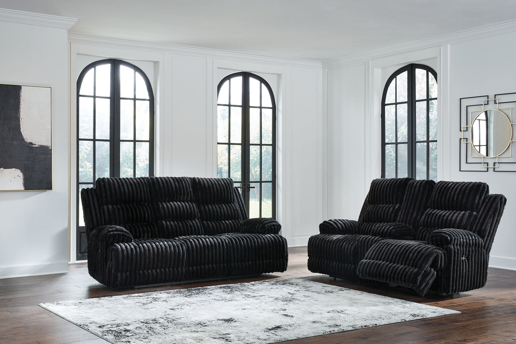 Rhine Onyx Falls Sofa and Loveseat
