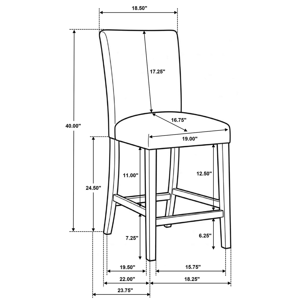 Paxton 5-Piece Round Glass Top Counter Height Dining Set Grey — product image 16