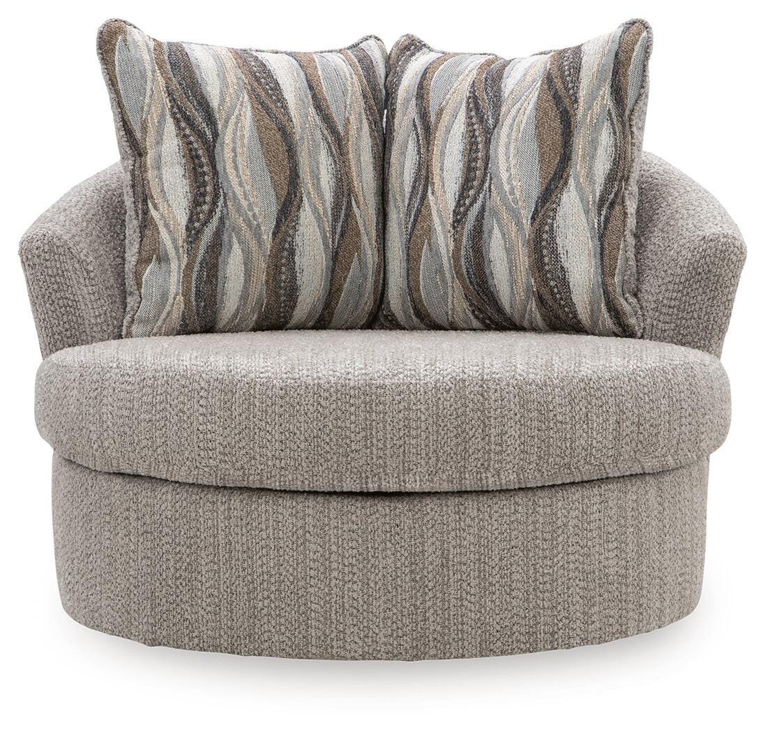 Lofwood Fossil Chenille Swivel Accent Chair — front view