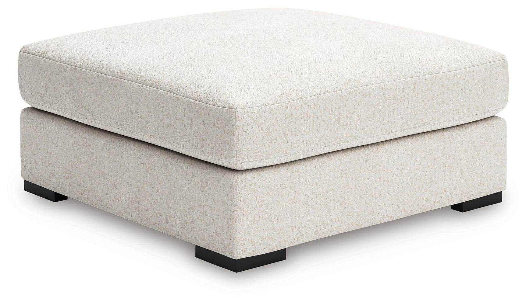 Donelson Creek Vanilla Performance Fabric,Next-Gen Nuvella™,Chenille Oversized Accent Ottoman