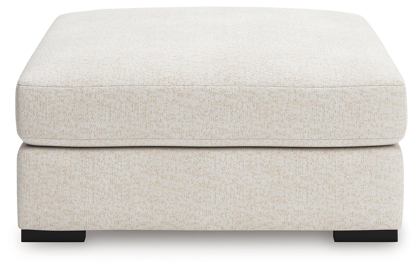 Donelson Creek Vanilla Performance Fabric,Next-Gen Nuvella™,Chenille Oversized Accent Ottoman