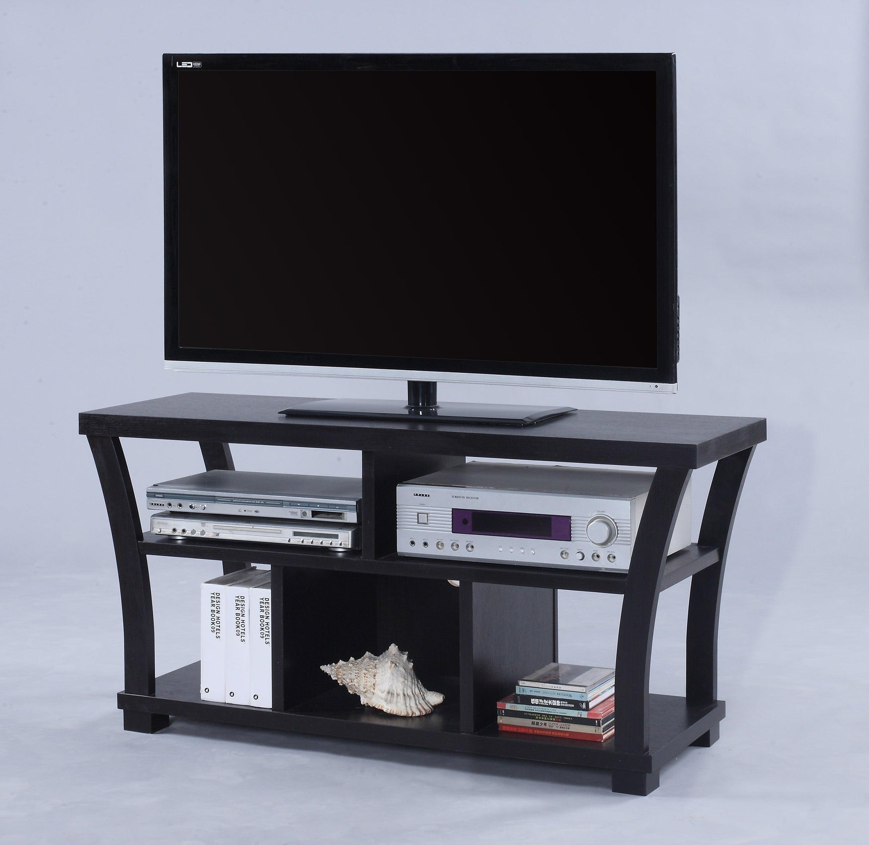 Draper Grey Finish Sleek Modern Tv Stand, Contemporary Style, Media Consoles and Credenzas Wood for Living Room - Ella Furniture