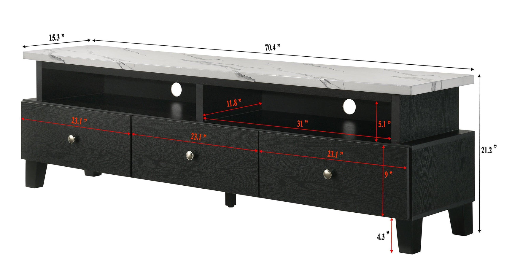 Alina Black TV Stand