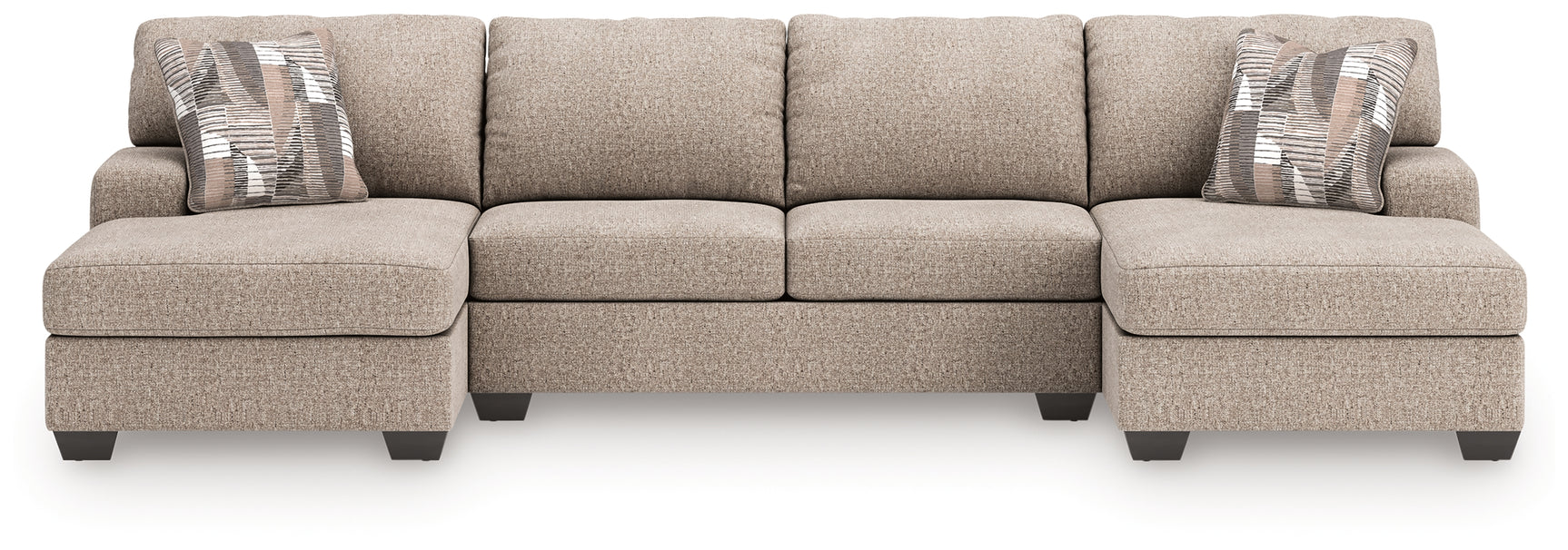 Newellen Hemp Chenille 3-Piece Sectional with Double Chaise