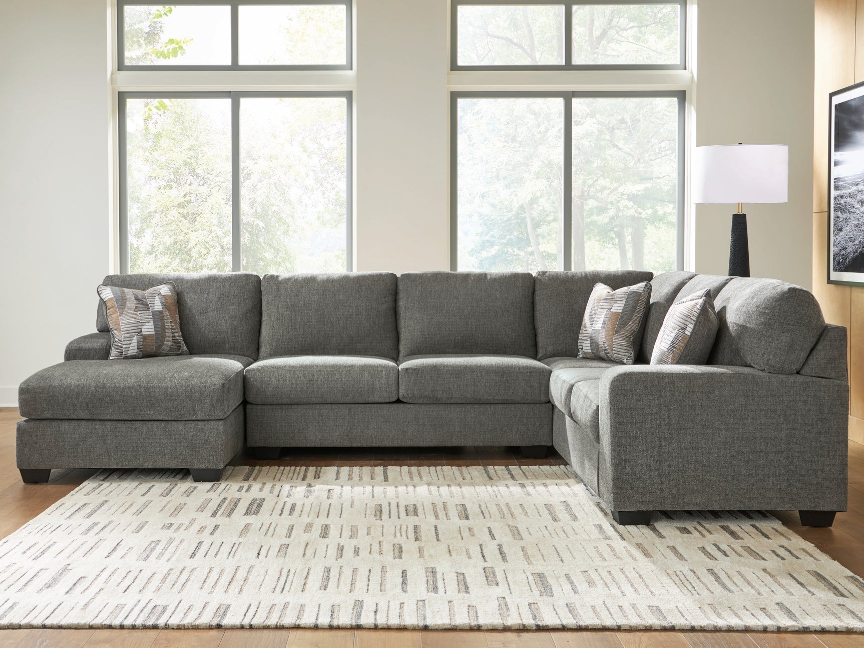 Clarington Greystone Chenille 3-Piece Sleeper Sectional with Chaise