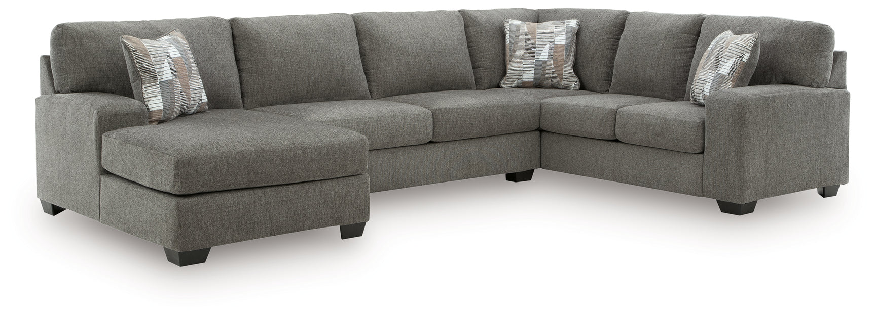 Clarington Greystone Chenille 3-Piece Sleeper Sectional with Chaise