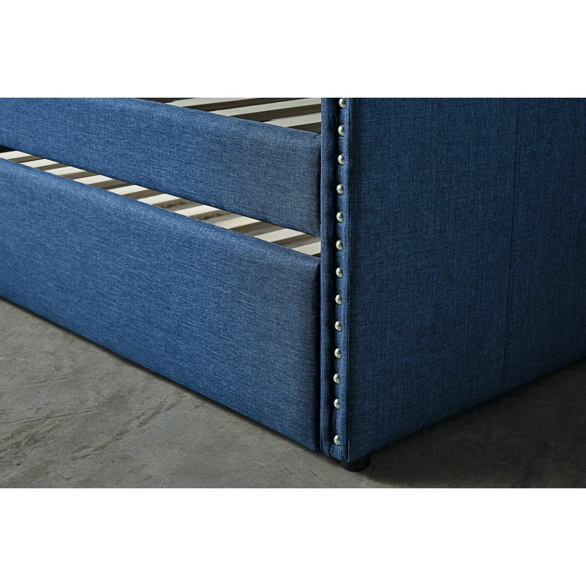 Therese Blue Upholstered Daybed with Trundle