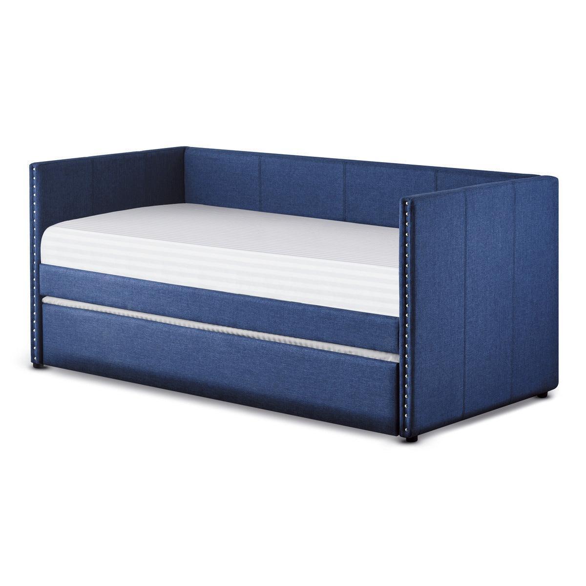 Therese Blue Upholstered Daybed with Trundle