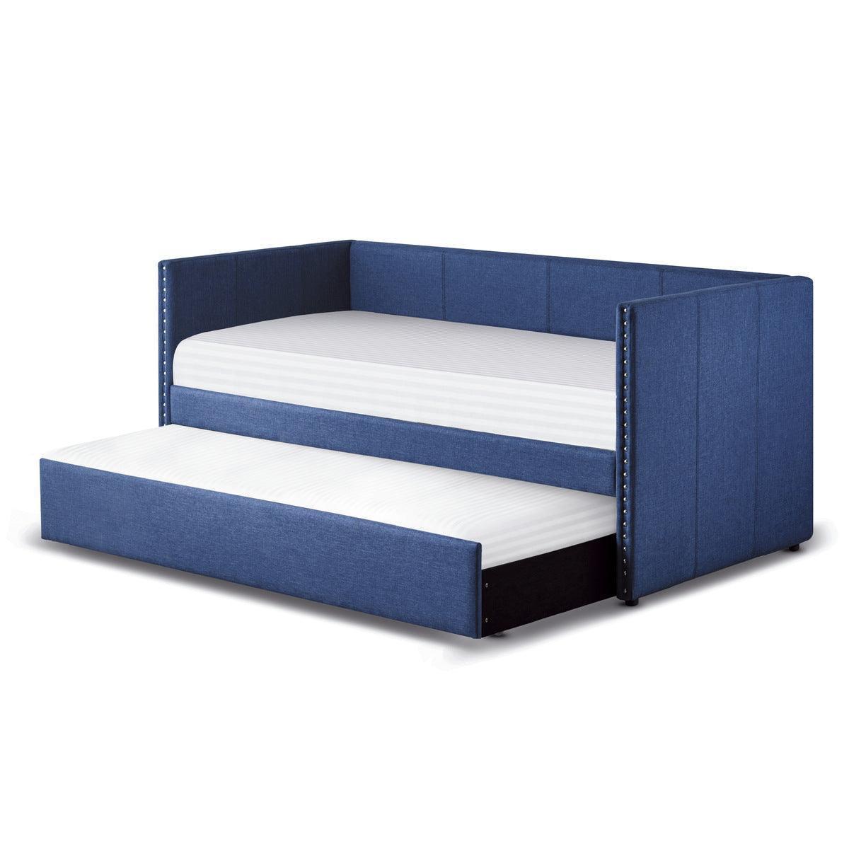 Therese Blue Upholstered Daybed with Trundle