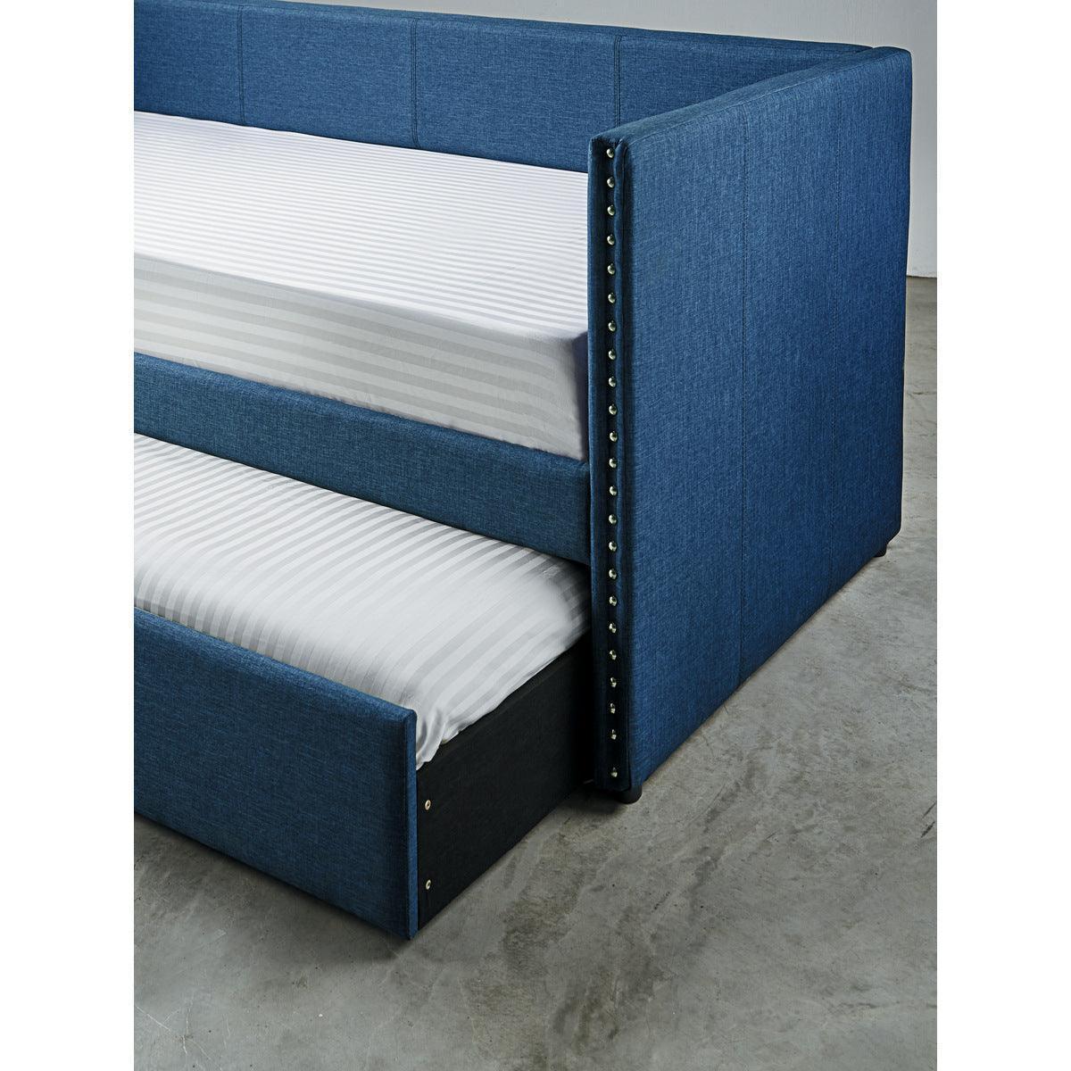Therese Blue Upholstered Daybed with Trundle